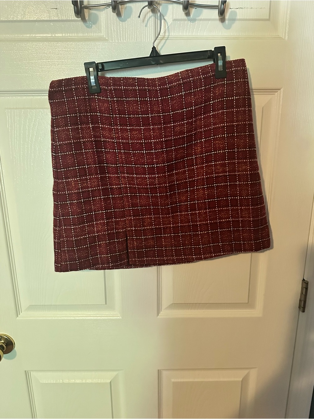 Time and Tru Burgundy Plaid Mini Skirt